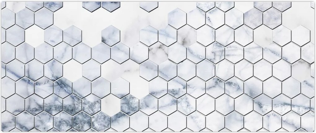 Tablou - Hexagoane marmură (120x50 cm)