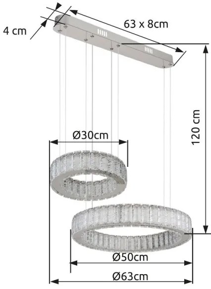 Lustră LED dimabilă pe cablu Globo 67162-80 MUCKY 80W/230V 2700-6000K + telecomandă