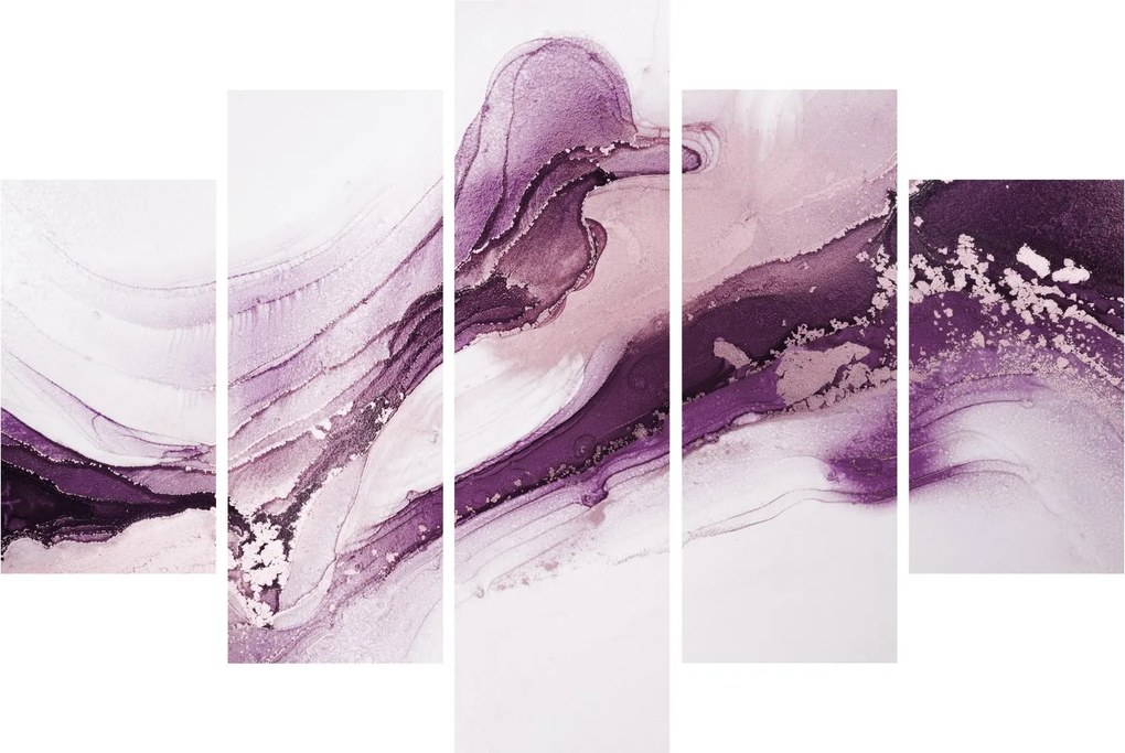 Tablou - Artă fluidă violet (150x105 cm)
