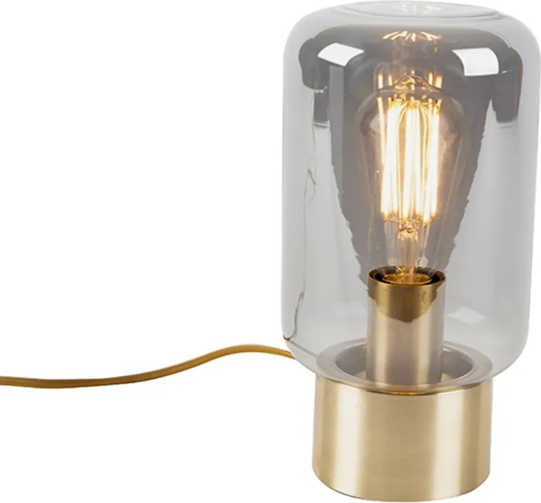Lampă de masă de design din alamă cu sticlă fumurie - Bliss Cute