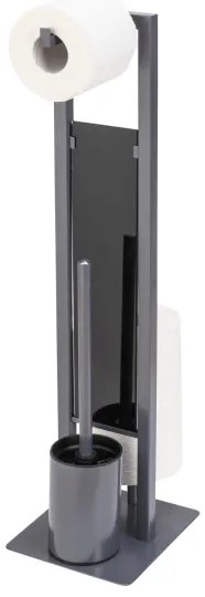 WENKO 25552100 - Perie WC RIVALTA, 18 x 70 cm, gri/negru