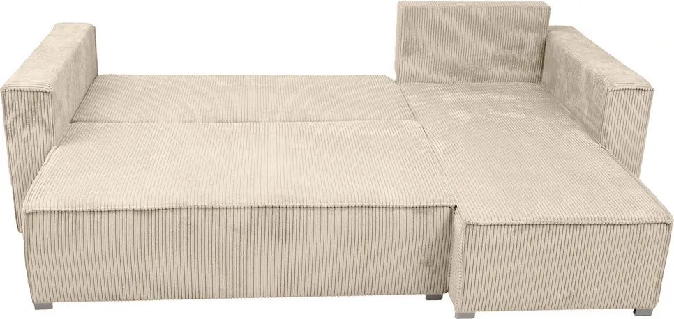 Canapea colt extensibila SMART COSARO crem, cu colt bilateral + 2 perne CADOU