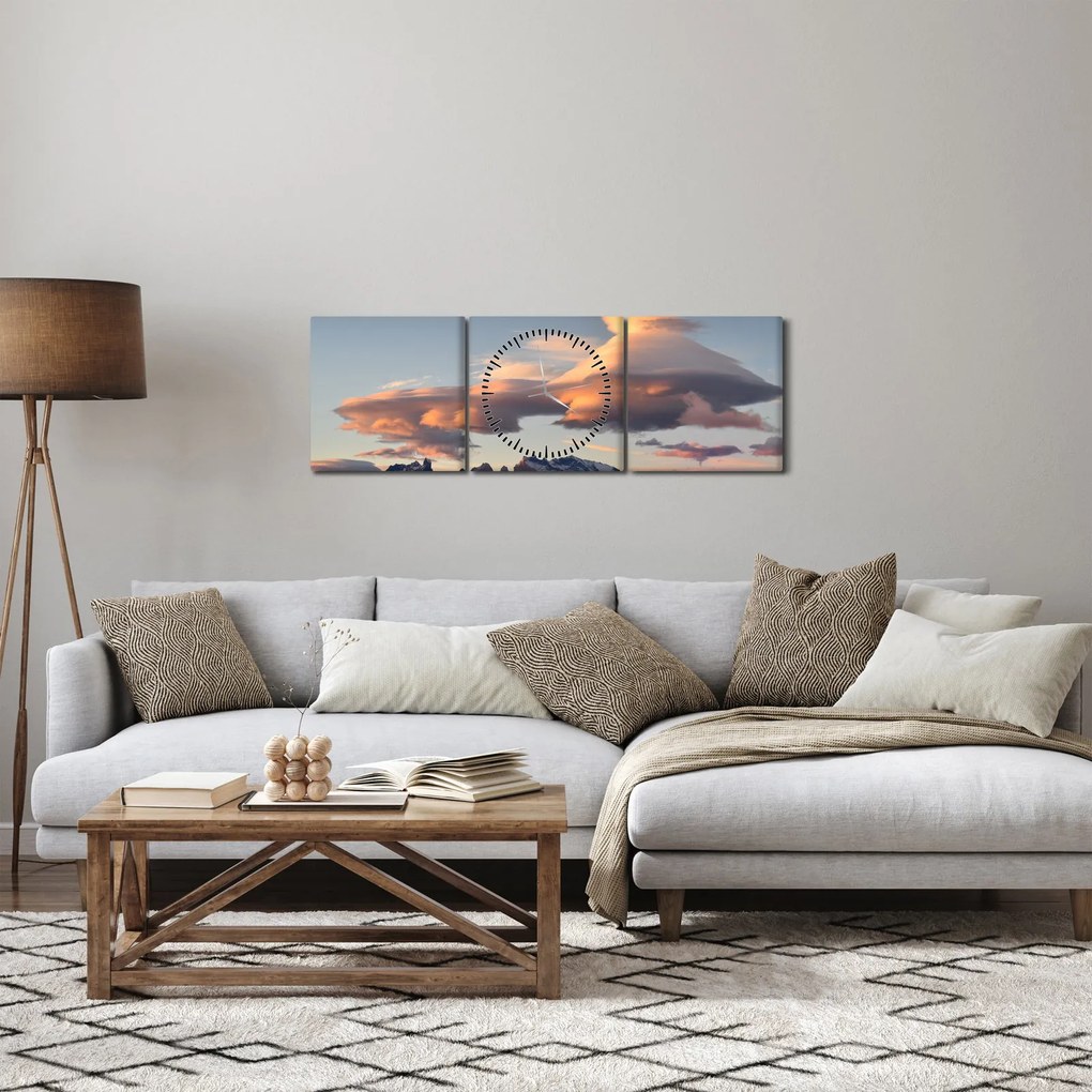 Tablou - Cerul magic (cu ceas) (90x30 cm)