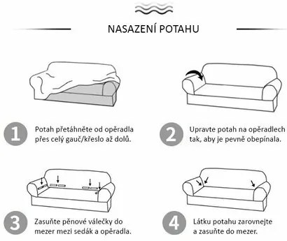Husă elastică canapea 4Home Elegant albastru ,145-185 cm + față de pernă gratuit, 145-185 cm