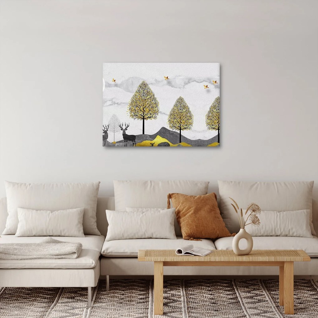 Tablou cu cerbi pictați (70x50 cm)
