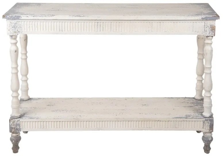 Consola alba, din lemn, aspect vintage, Lis