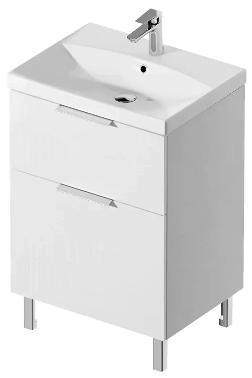 Set dulap baie suspendat 2 sertare cu lavoar Cersanit City inclus