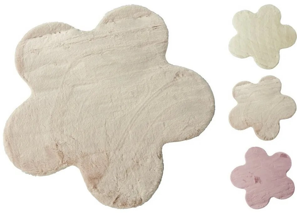 Covor Flower Ivory, diametru 90 cm
