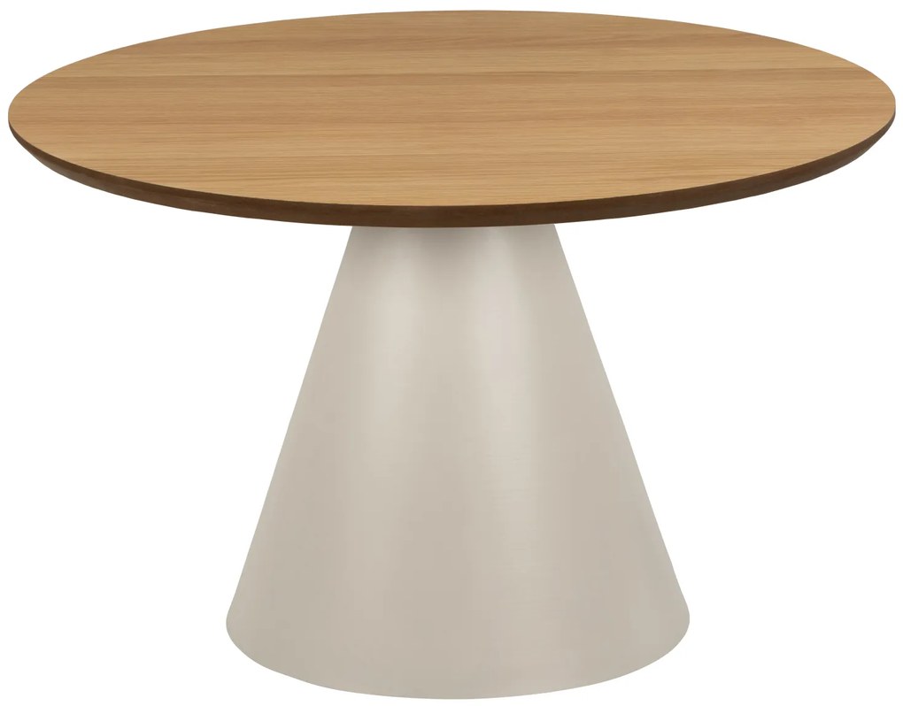 MAZZONI EXPORT BOSCO Stejar natural/picior bej (Cașmir) - MASĂ DE CAFEA ROTUNDĂ 65 cm MASĂ DE CAFEA PENTRU SUFRAGERIE FURNIR