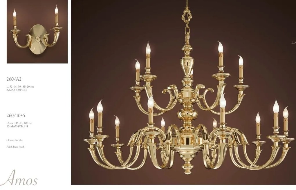 Candelabru XL cu 15 brate LUX realizat manual Amos