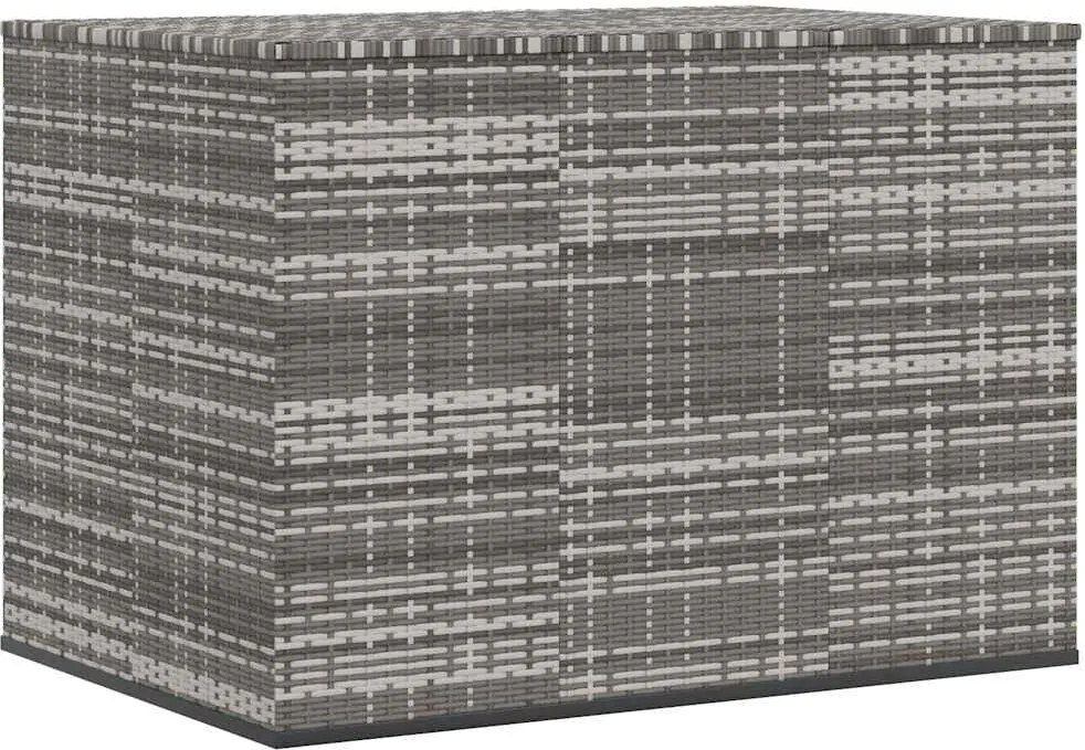 vidaXL Ladă grădină pentru perne, gri, 145x100x103 cm, ratan PE
