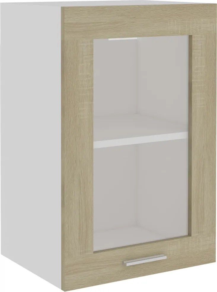 vidaXL Dulap de sticlă suspendat “Lyon”, stejar sonoma, 40x31x60 cm