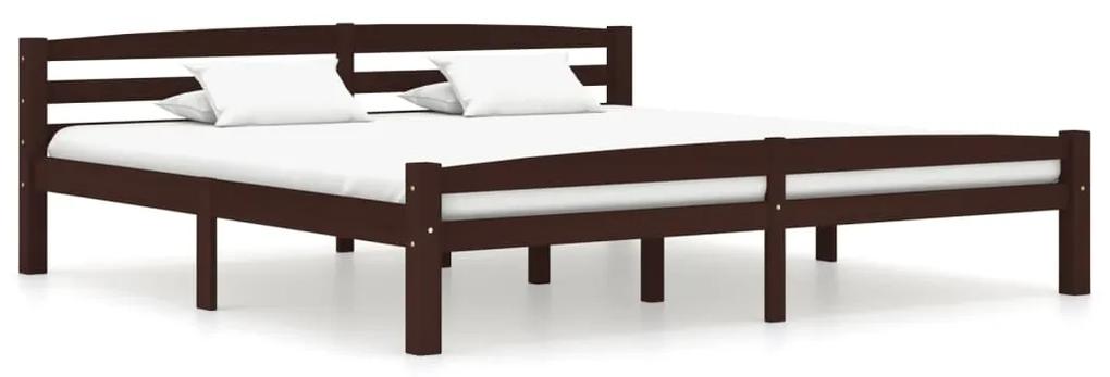 322087 vidaXL Cadru de pat, maro închis, 180x200 cm, lemn masiv de pin
