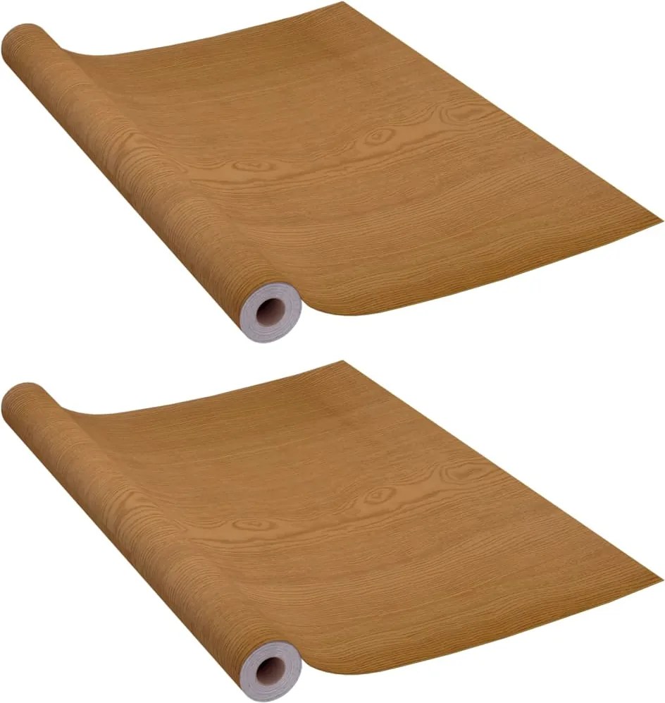 vidaXL Folii de ușă autoadezive, 2 buc, stejar deschis, 210x90 cm, PVC