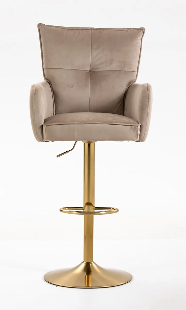 HR250W Scaun Catifea Latte Bază Aurie