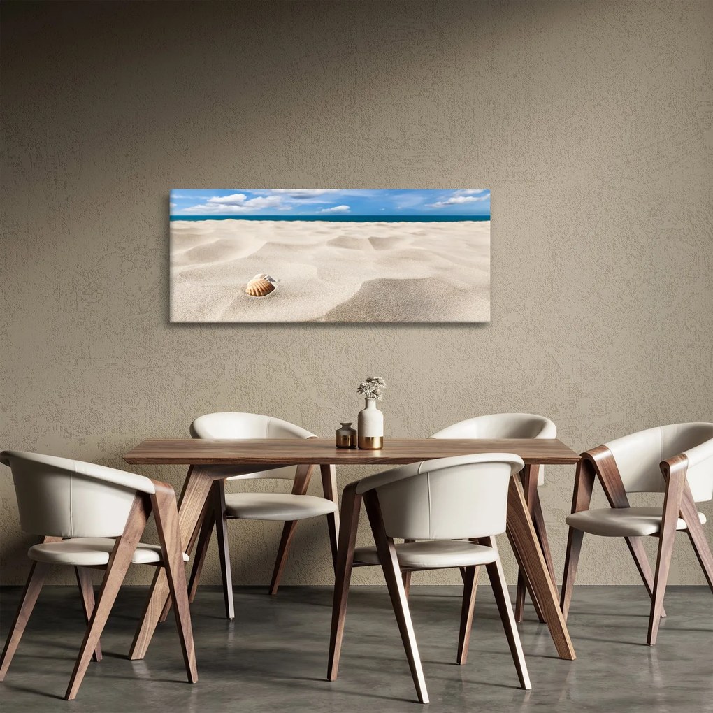 Tablou - Scoici pe plajă (120x50 cm)