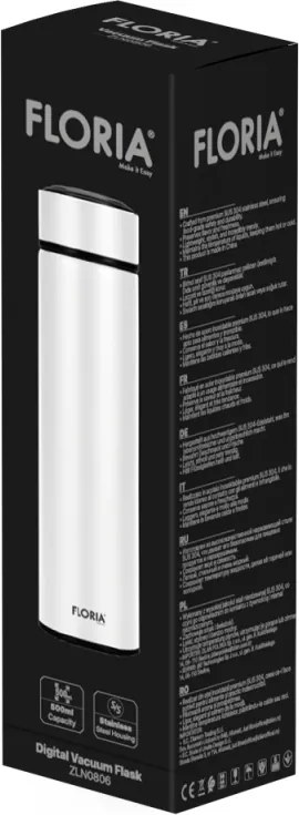 Termos digital Floria ZLN0806 din inox, capacitate 500ml, metine rece pana la 24 ore si cald pana la 18 ore