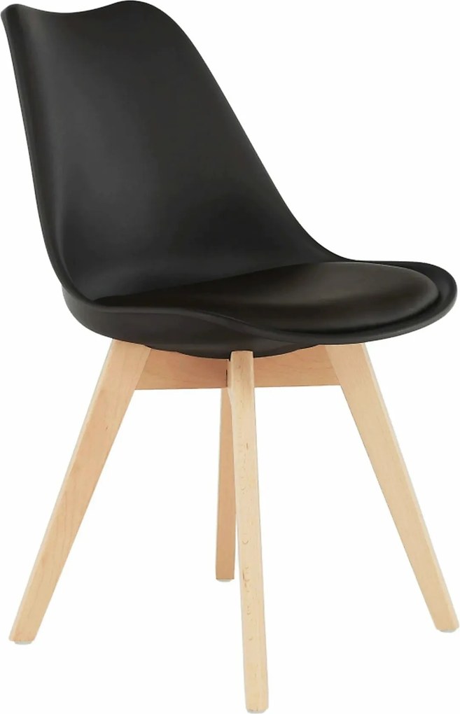 Scaun BALI 2 NEW, maro inchis/fag, piele ecologica/lemn, 48x56x80 cm