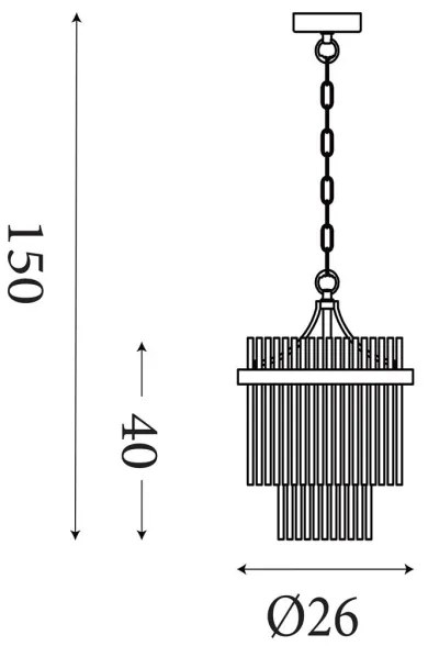 Searchlight LARA 11200-1GO - lustră cu lanț, 1xE27/60W/230V