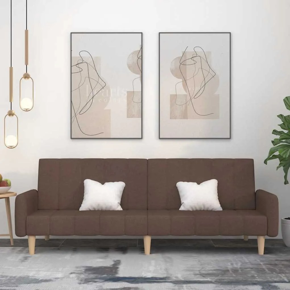 Canapea extensibilă cu 2 locuri, gri taupe, material textil