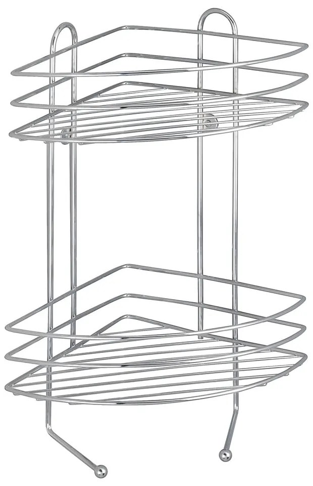 Etajeră cromată cu 2 nivele pentru colț perete Wenko Exclusive