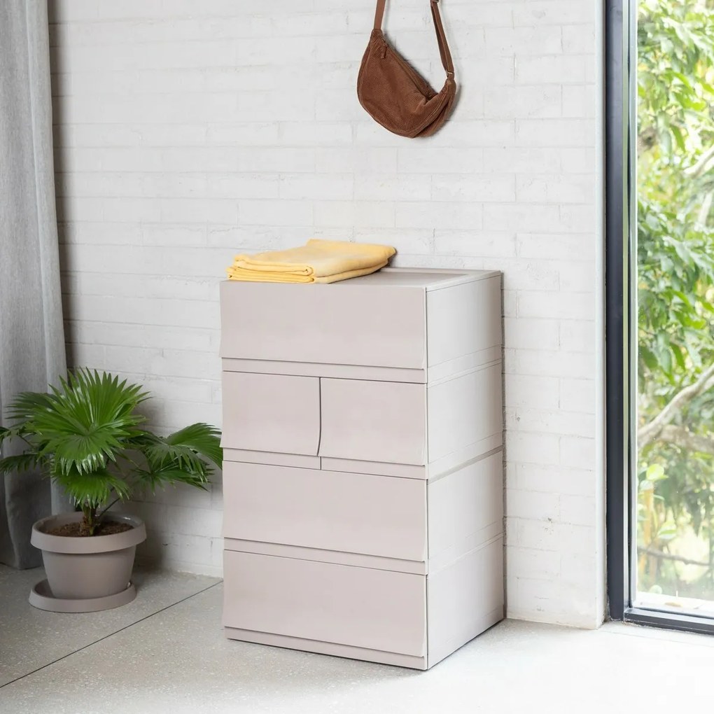 Cutie de depozitare modulară Wave Junior Wood fără roți 43,4 x 27,2 x 22 cm, Îngust - 1 sertar