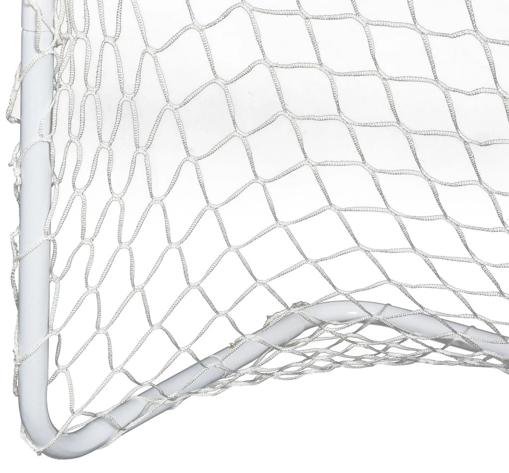 HOMCOM Set de 2 mini cage de fotbal pentru copil - minge, pompă, țăruși incluși - 78L x 46l x 56H cm - metal alb | Aosom Romania