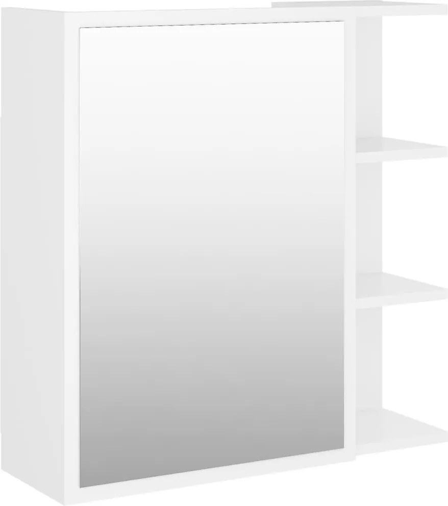 vidaXL Dulap de baie cu oglindă, alb, 62,5x20,5x64 cm, lemn prelucrat