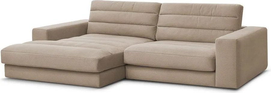 Colțar taupe cu tapițerie din catifea (cu colț pe partea stângă/cu șezlong) Sierra – Bobochic Paris