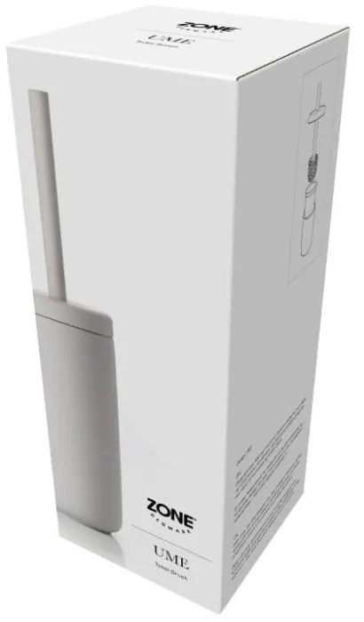 Perie din ceramică pentru toaletă Zone Soft Grey, gri deschis