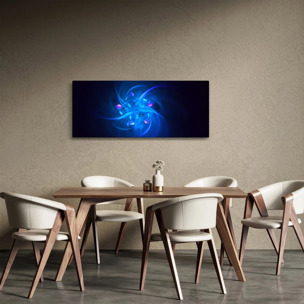 Tabloul modern cu abstracțiune albastră (120x50 cm)
