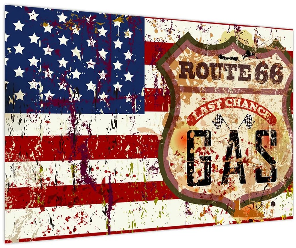 Tablou - Vintage steag (90x60 cm)