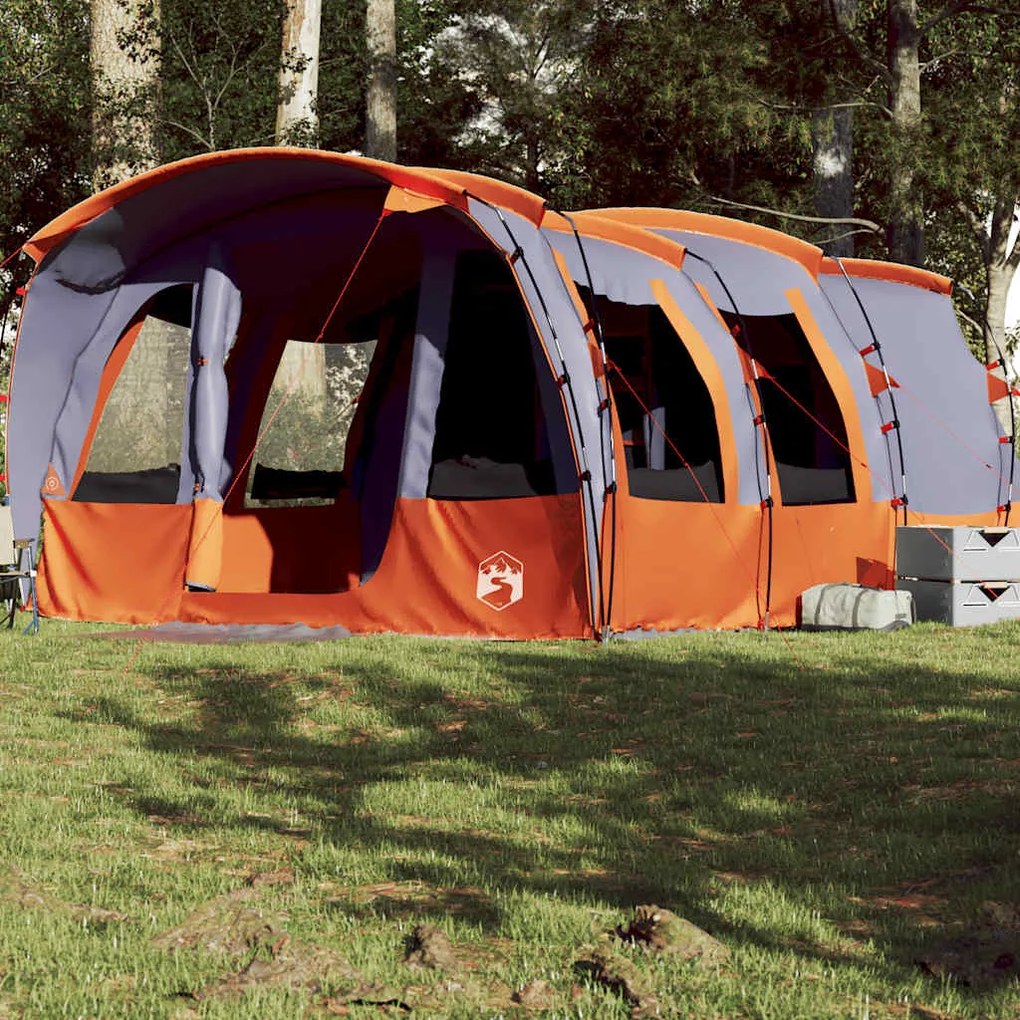 vidaXL Cort de familie tunel pentru 8 persoane, gri, impermeabil