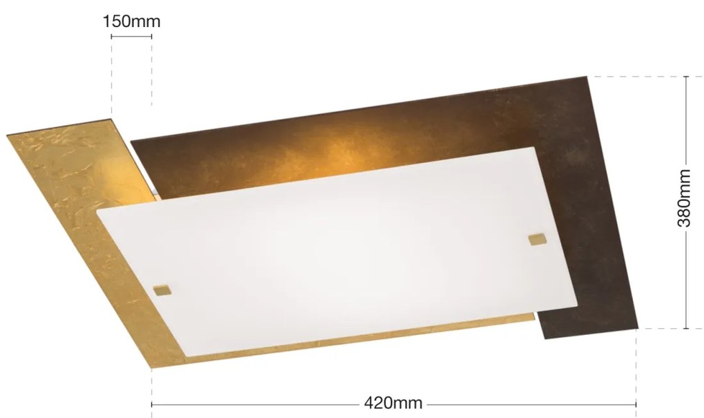 Plafoniera design modern Betto antique gold