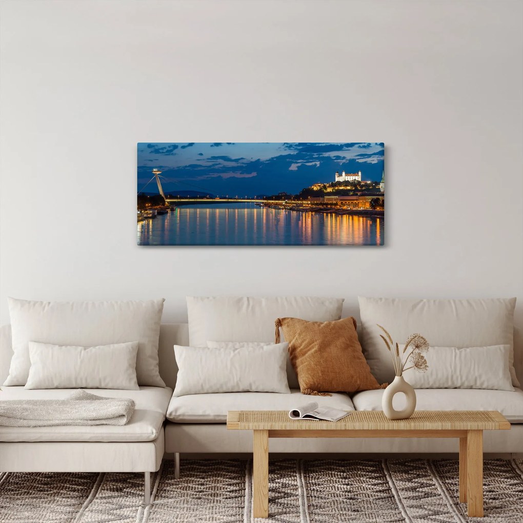 Tablou cu Bratislava și palat (120x50 cm)