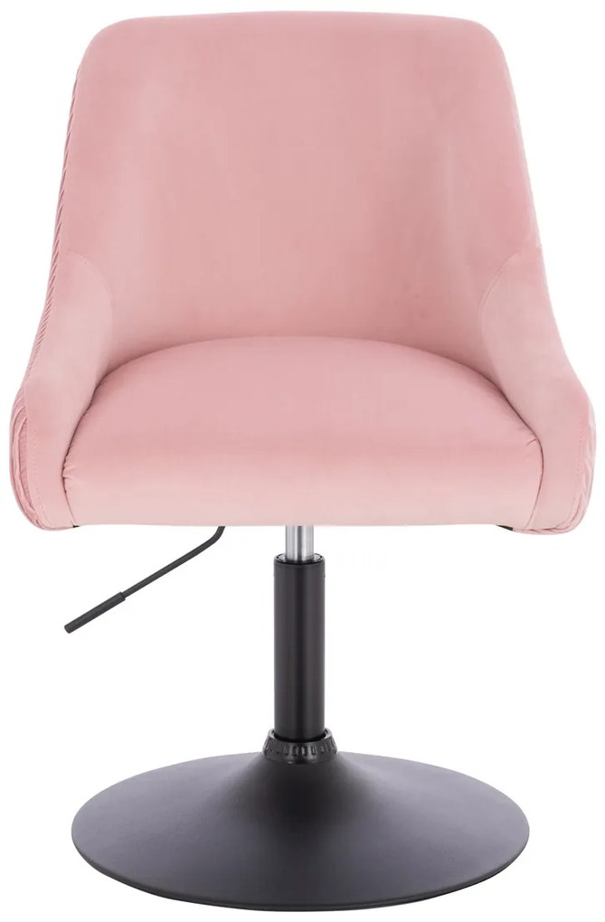 HR920N Scaun Roz Pudra din Catifea cu Bază Neagră