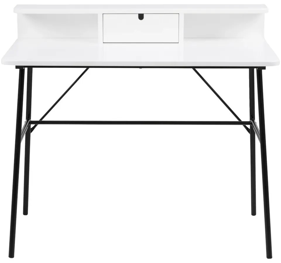 Birou cu raft si sertar DURANGO 100x55 cm, alb