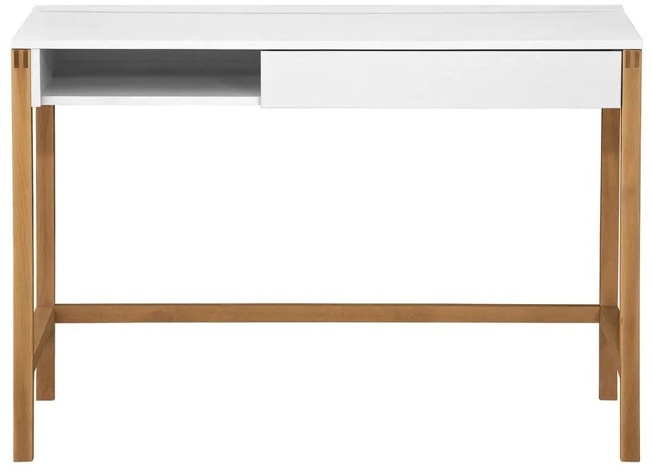 Birou cu blat alb Woodman NorthGate, alb-natural