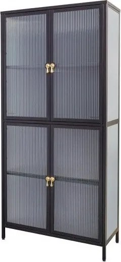 Vitrina moderna din metal si sticla Amsterdam 180cm