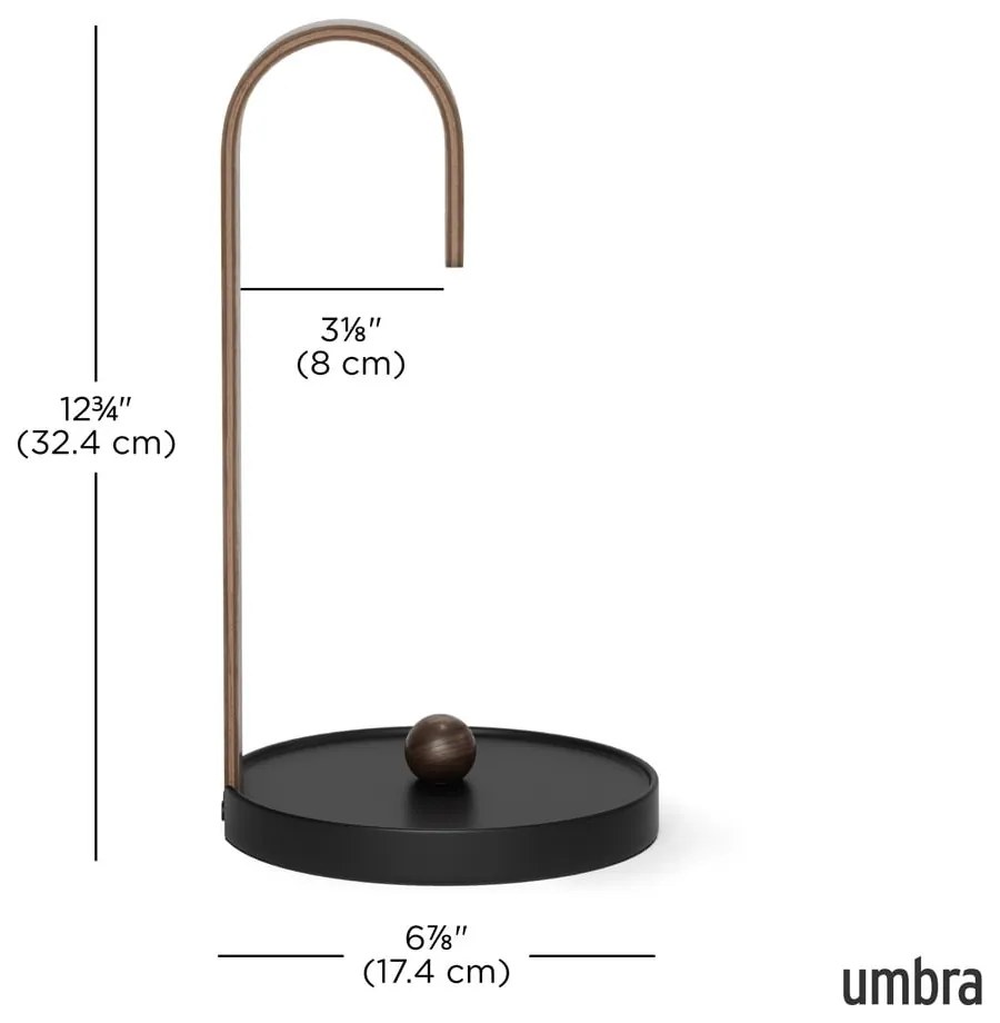 Suport vertical pentru prosoape de bucătărie din hârtie negru din lemn ø 17 cm Bellwood – Umbra