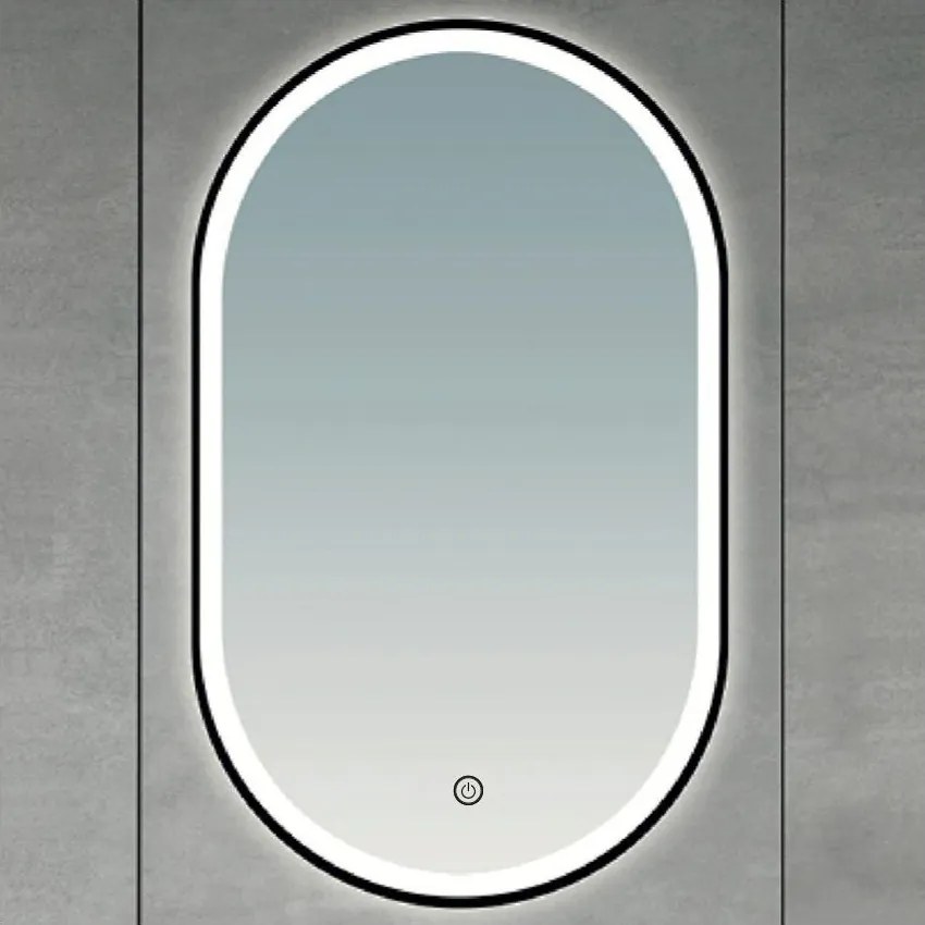 Brilagi-LED Oglindă de baie CANZO LED/25W/230V 50x80 cm negru IP44 CRI 90 cu dimmer și CCT