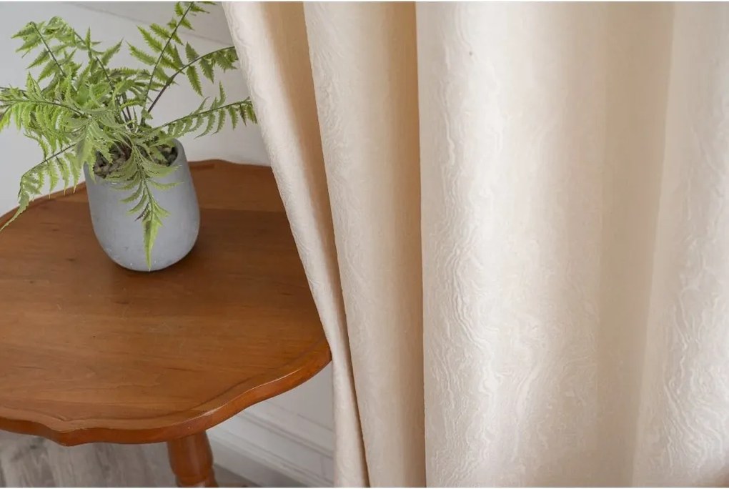 Draperie opaca DUNES VELVET 140x250 cm, crem Agatat: Inele metalice