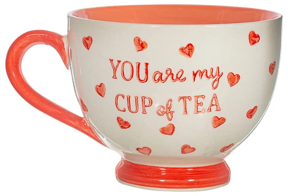 Cană roșie/albă din ceramică 400 ml You are My Cup of Tea – Sass &amp; Belle