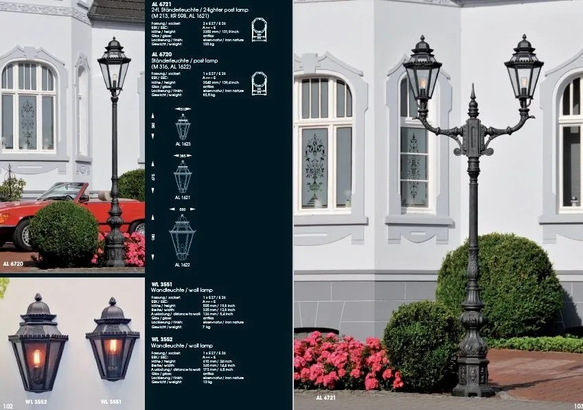 Aplica 1/2 iluminat exterior din fier forjat, WL 3551