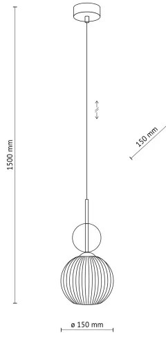 Pendul pe cablu SOPHIA 1xE14/10W/230V negru/bej fumuriu