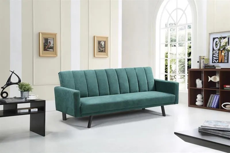 Canapea extensibila Armando velvet verde – H78 cm