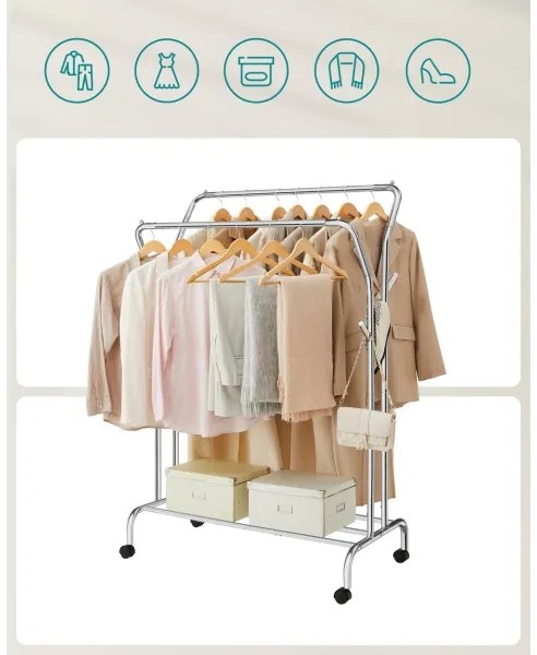 Cuier mobil LINEA, argintiu