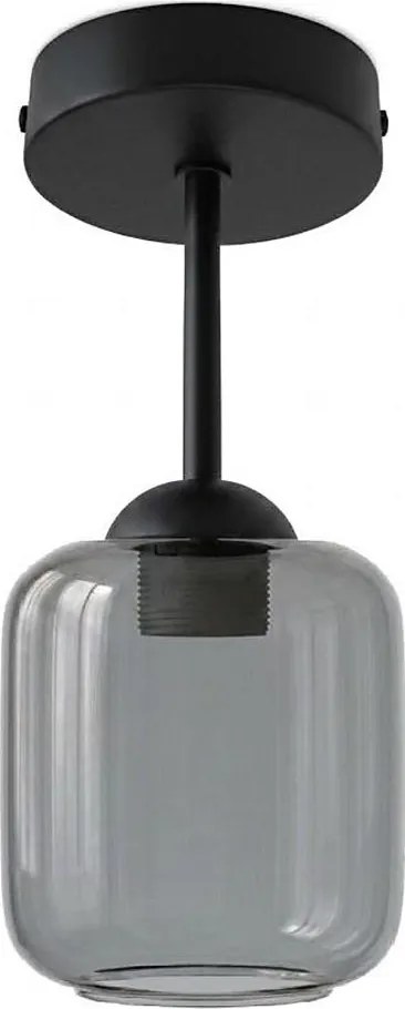BRILAGI - LED Lustră aplicată R GLASS 1xE27/60W/230V Ø 14 cm negru/gri fumuriu