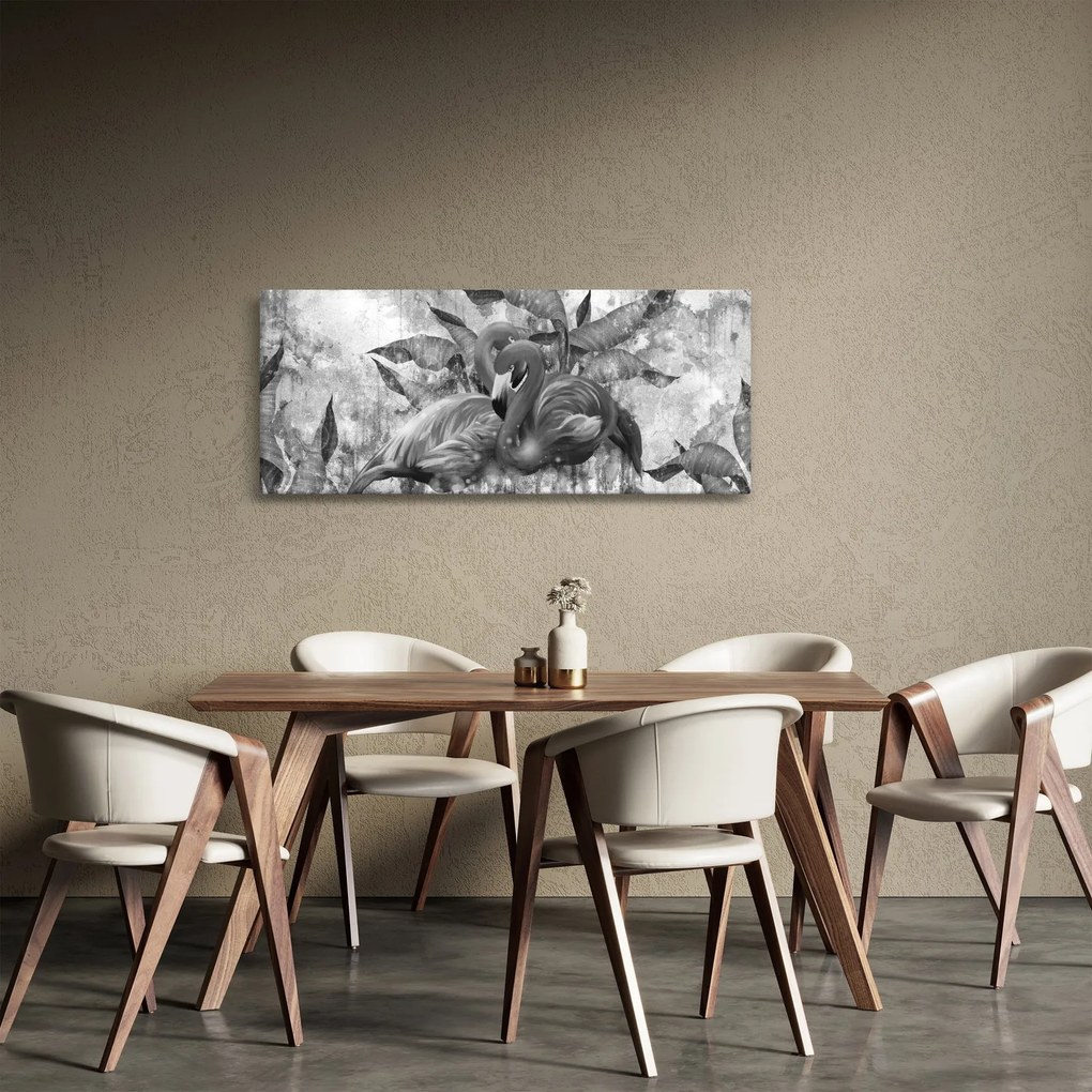 Tablou - Graffiti cu flamingo (120x50 cm)