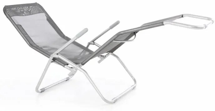 Șezlong reglabil de grădină - gri